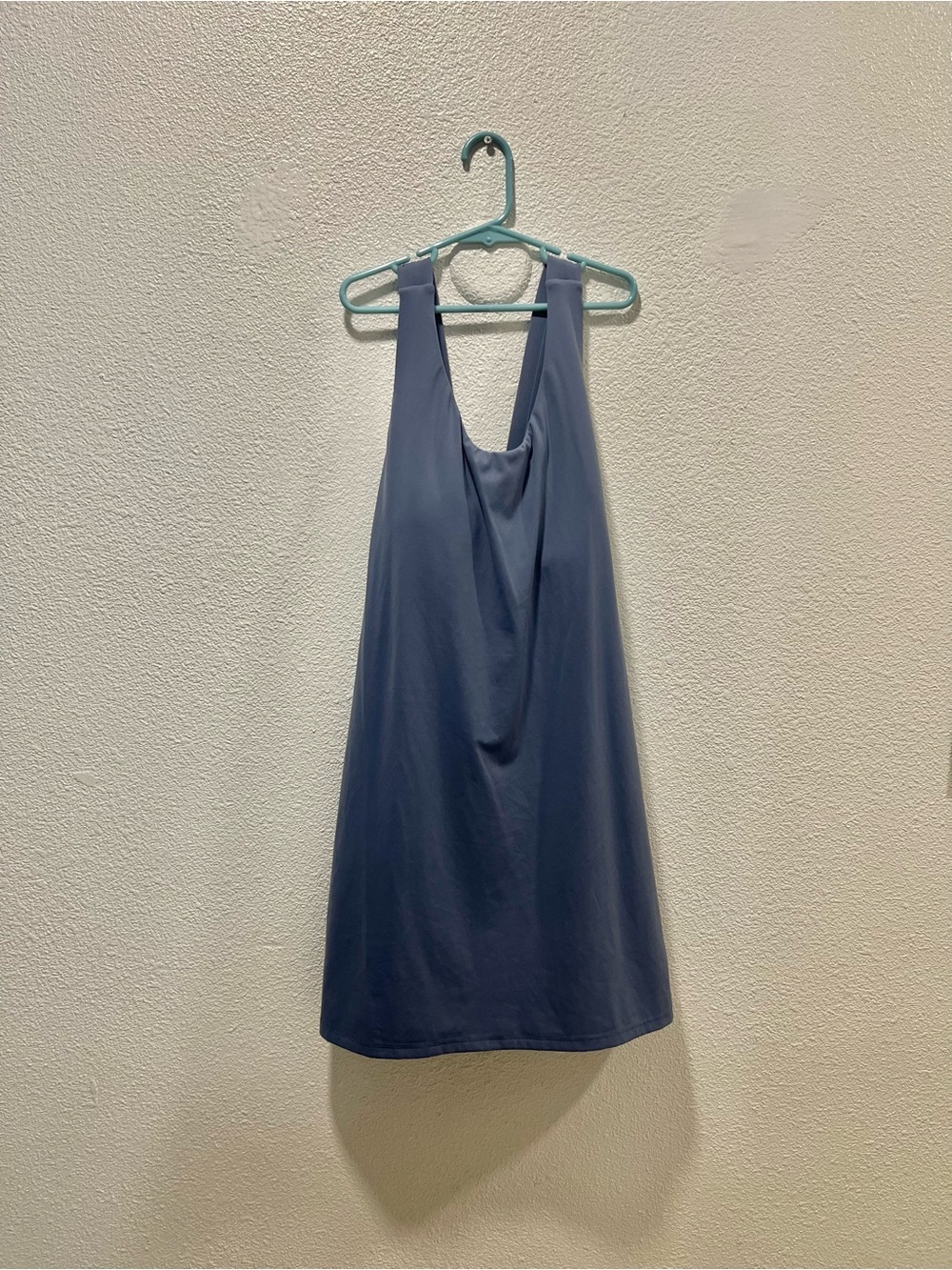 FLX Active wear Sleeveless A-Line Dress in Dusty Blue with bra and shorts